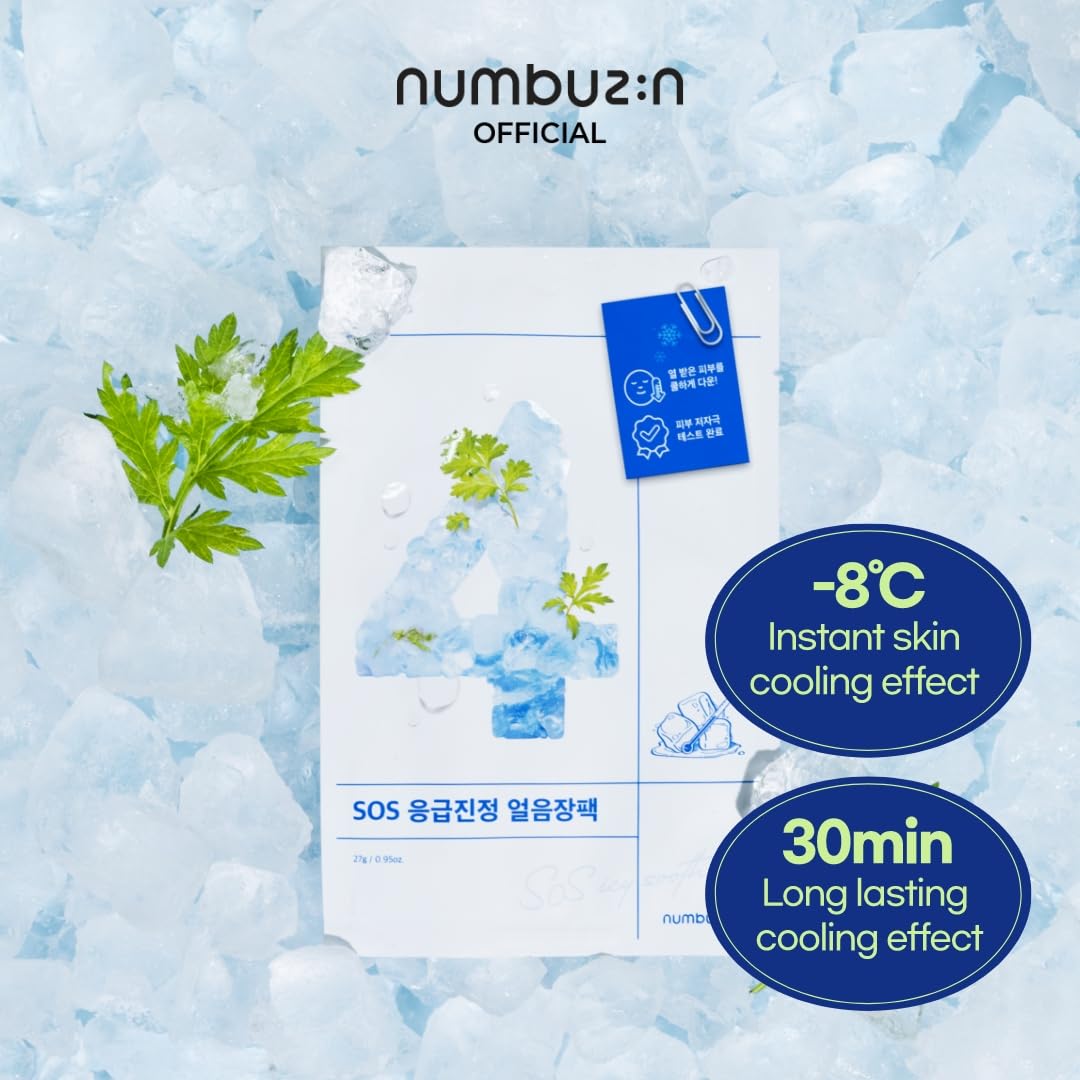 Numbuzin No.4 Icy Soothing vienos kaukės vaizdas