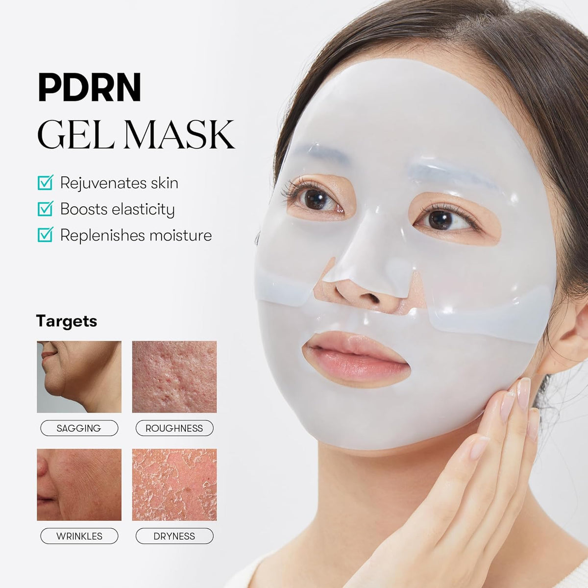 VT Cosmetics PDRN Hydrogel Mask drėkinamoji hidrogelio kaukė, 33 g / 1 vnt. – papildomas gamintojo vaizdas