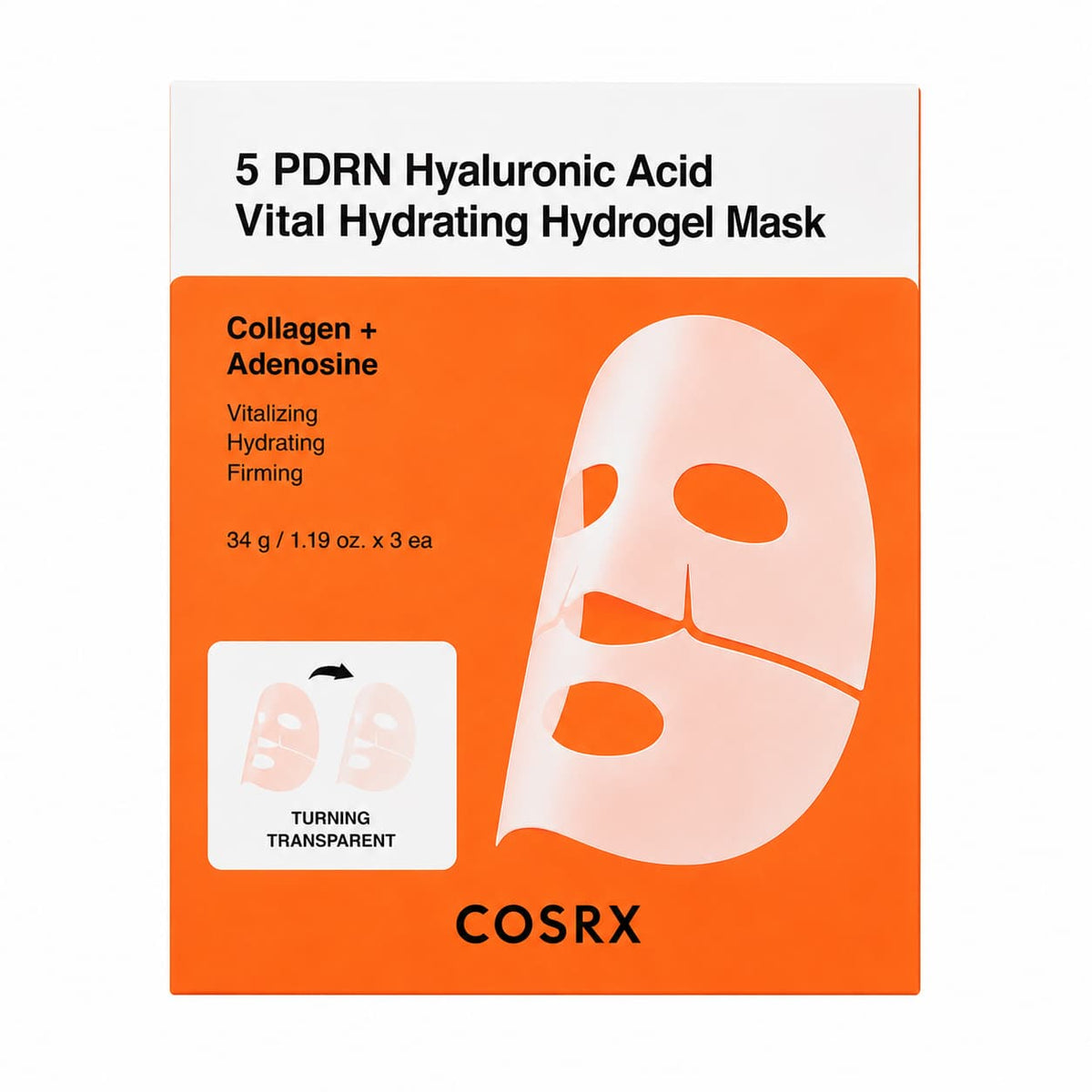 COSRX – Maschere idrogel 5 PDRN Hyaluronic Acid Vital Hydrating, 3 pezzi