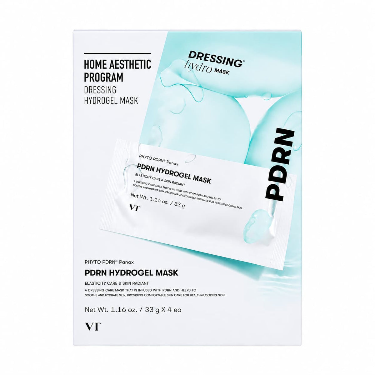 VT Cosmetics – Maschere idrogel PDRN, 4 pezzi