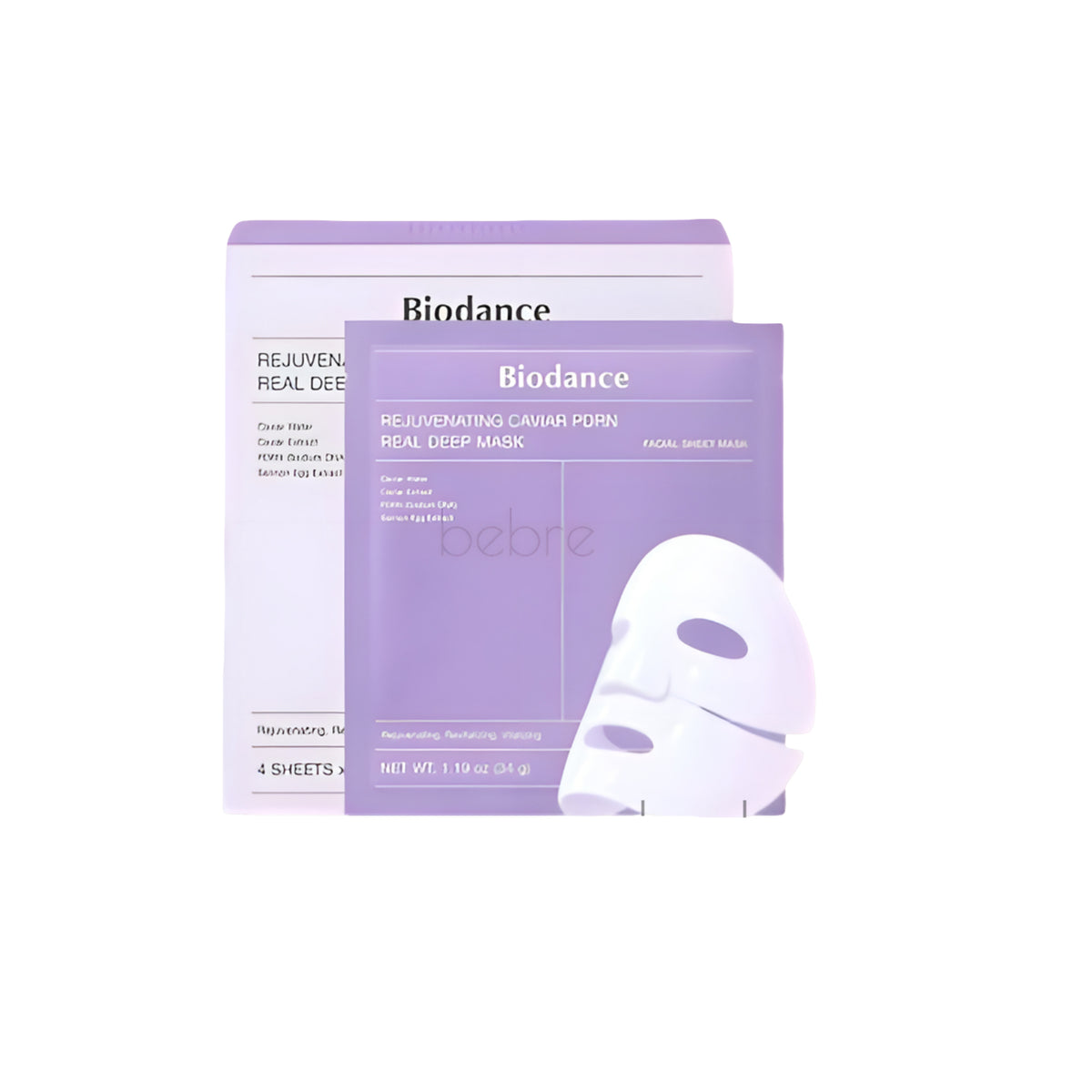 Biodance Maschera viso intensiva rigenerante al caviale PDRN, 34g×4pz