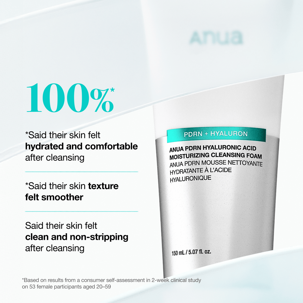 Anua PDRN Hyaluronic Acid Moisturizing Cleansing Foam drėkinamasis prausiklis, 150 ml – papildomas gamintojo vaizdas