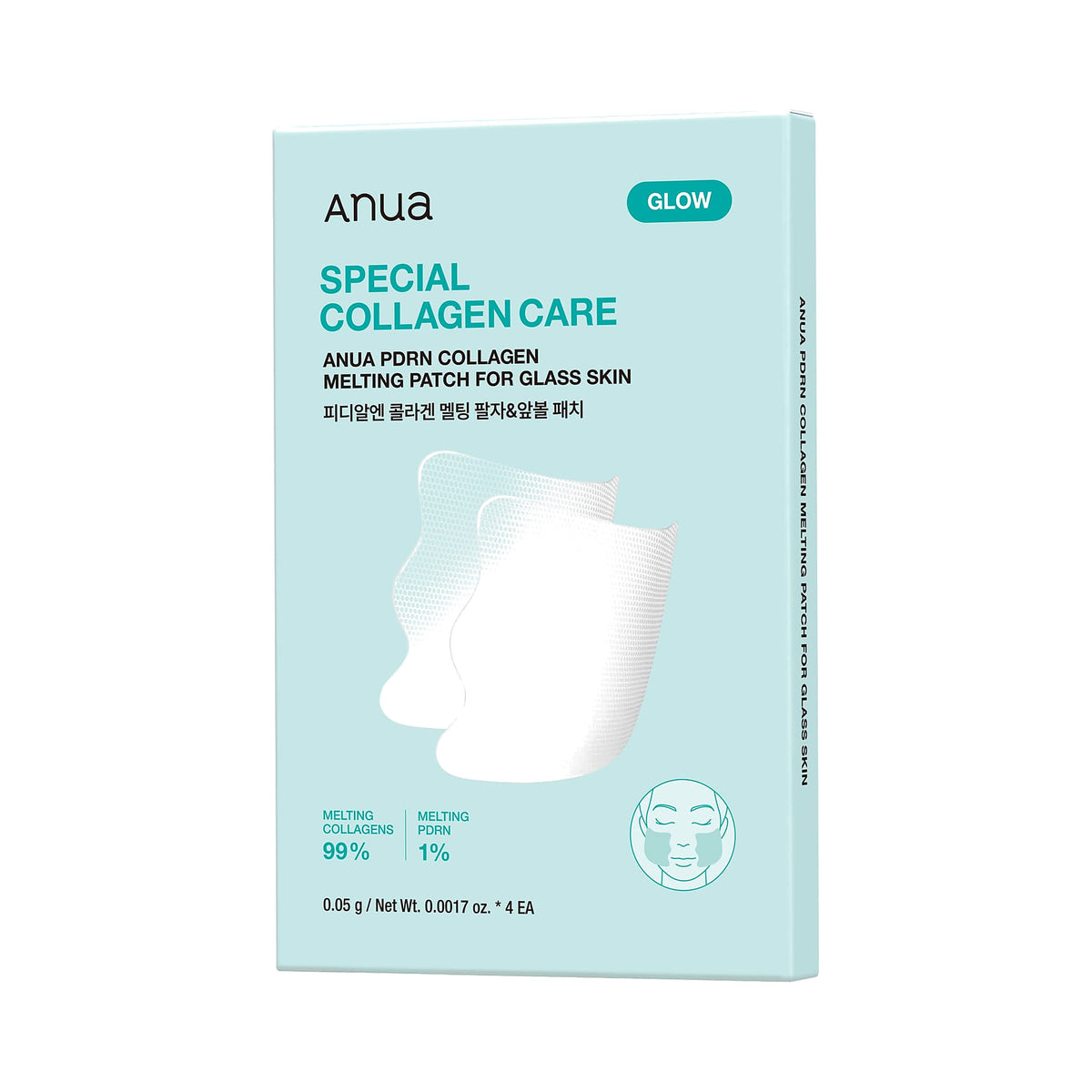 ANUA PDRN Collagen Melting Patch for Glass Skin, 4pcs