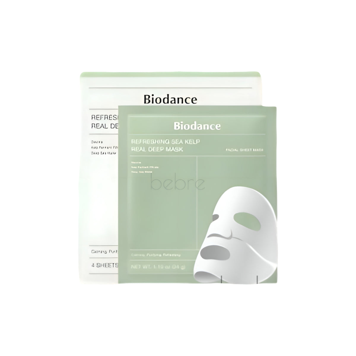 Biodance Maschera viso intensiva rinfrescante all'alga kelp marina, 34g×4pz