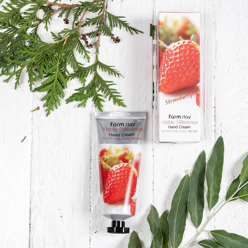Farmstay – Crema mani Visible Difference alla fragola, 100g