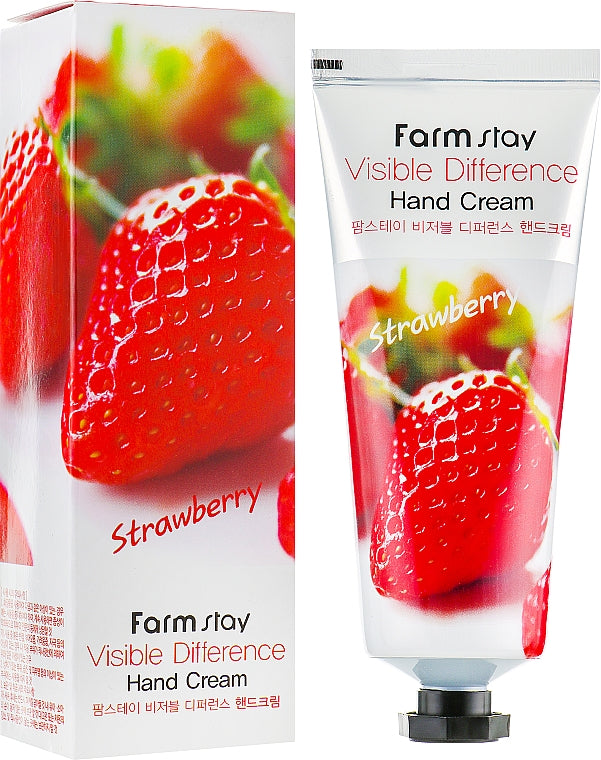 Farmstay – Crema mani Visible Difference alla fragola, 100g