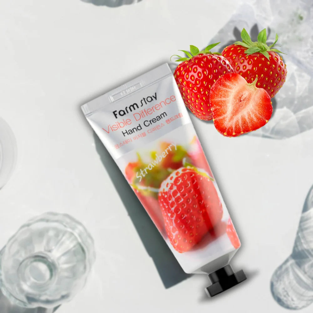 Farmstay – Crema mani Visible Difference alla fragola, 100g