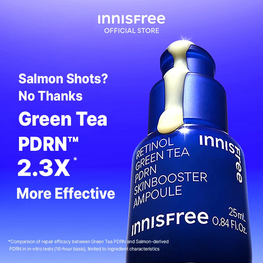 Innisfree – Retinol Green Tea PDRN Skin Booster Ampoule, 25ml – papildomas vaizdas 3