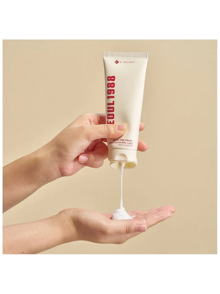 K – SECRET - SEOUL 1988 Cream: Snail Mucin 93% + Rice - 100ml – papildomas vaizdas 3