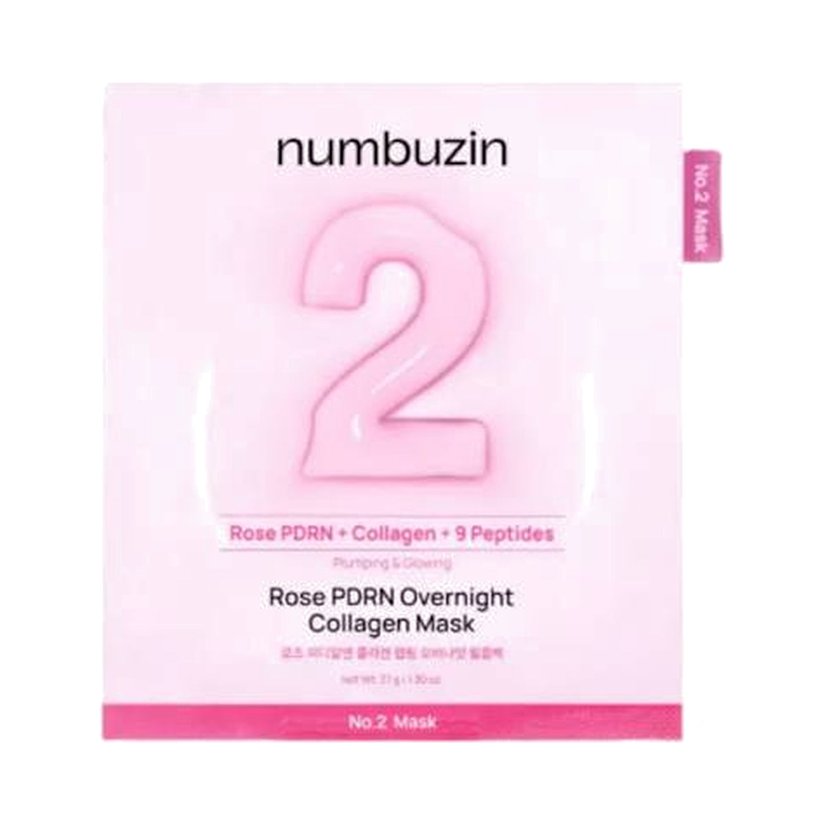 Numbuzin - No.2 Rose PDRN Overnight Collagen Mask, 37g, 1 piece