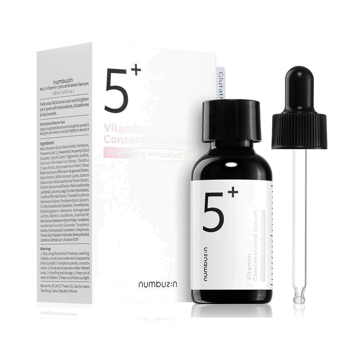 Numbuzin No.5 Vitamin Concentrated Serum skaistinantis vitaminų serumas, 30 ml