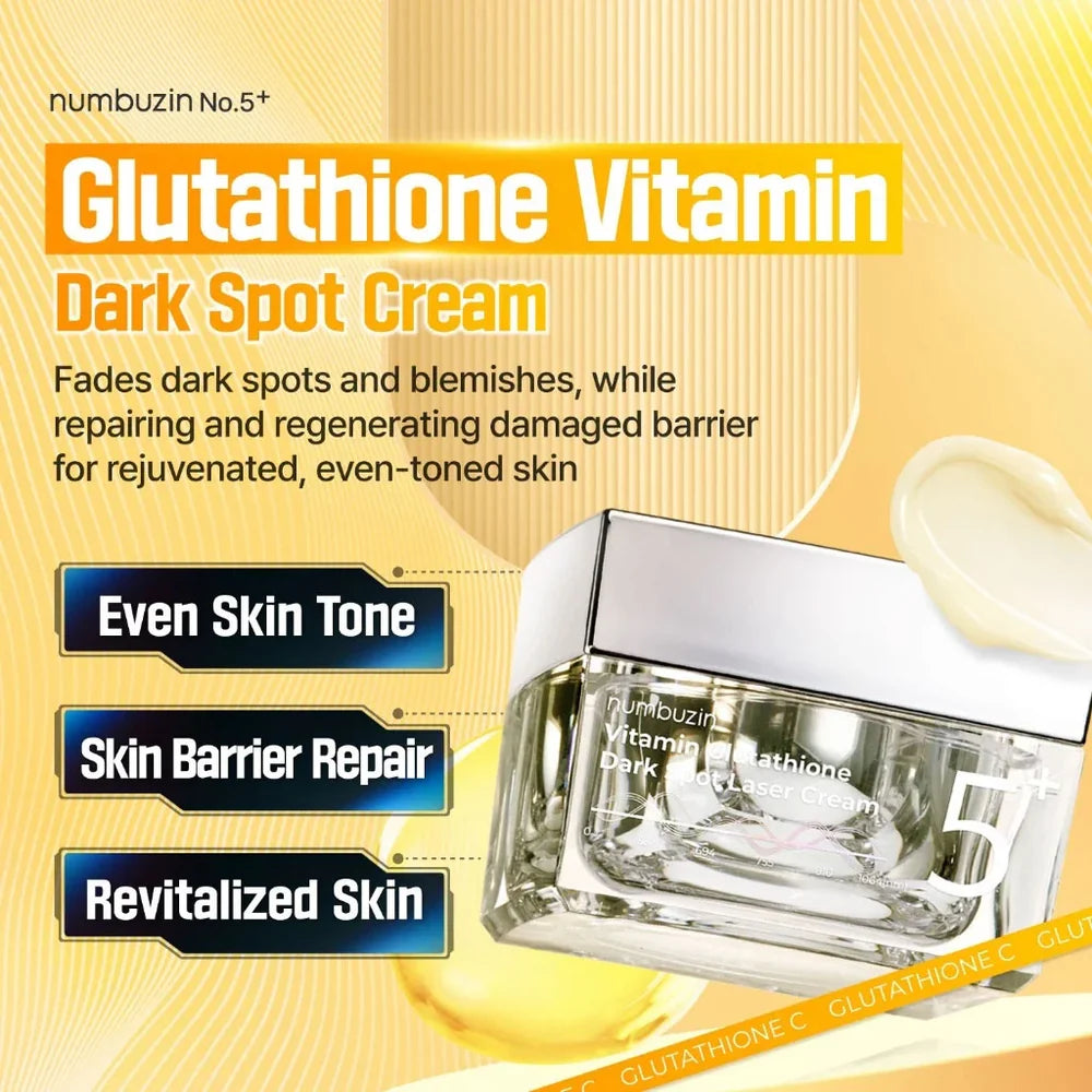 Numbuzin – Crema laser per macchie scure No.5+ con vitamina e glutatione - 50ml